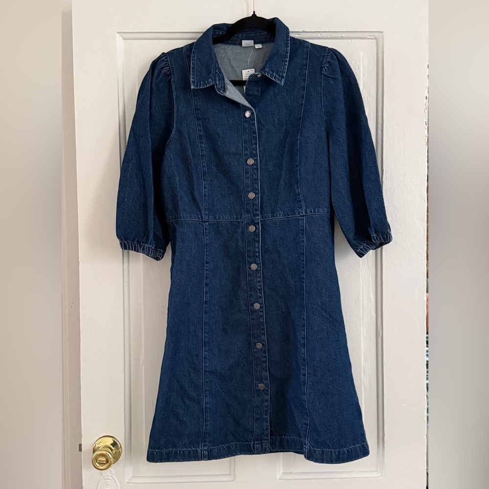 GAP Dark Blue Long Sleeve Denim Dress